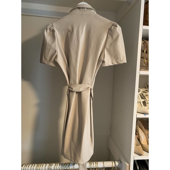 Bishop + Young Shirt Belted Dress Women's S Bone Collared Short Sleeve Button UP - Picture 5 of 5
